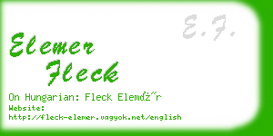 elemer fleck business card